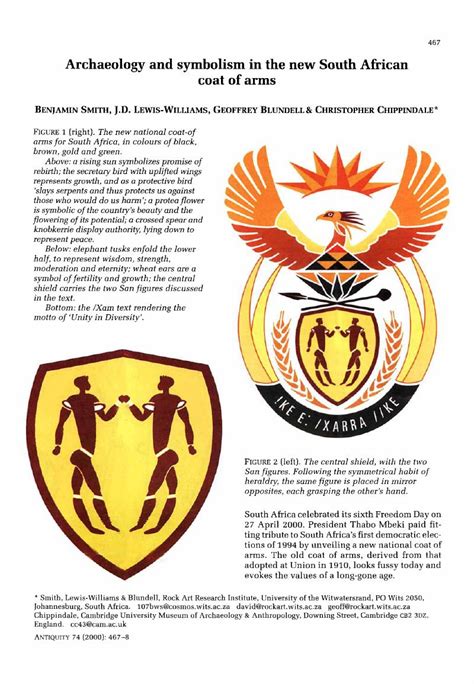 Archaeology And Symbolism In The New South African Coat Of Arms