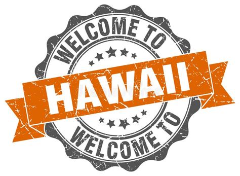 Welcome To Hawaii Seal Stock Vector Illustration Of Label 119222682