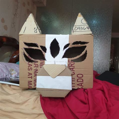 Made A Cardboard Fursuit Head 0 Open For Close Up And Progress