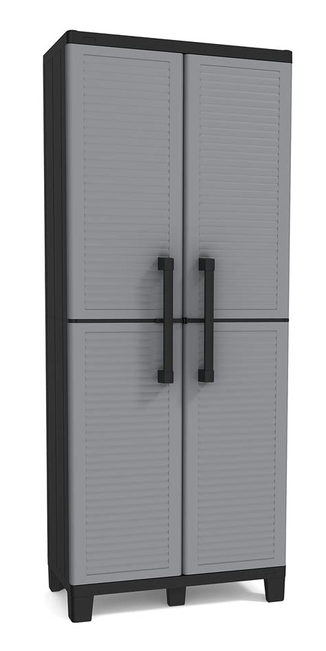 Keter Storage Cabinet With Doors And Shelves Perfect For Garage And
