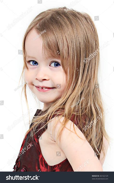 Pretty Little Girl Taken Closeup Blue Stock Photo 46162129 Shutterstock