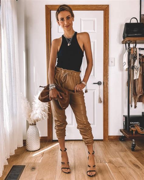 7 Ways To Wear Faux Leather Joggers This Summer Karina Style Diaries