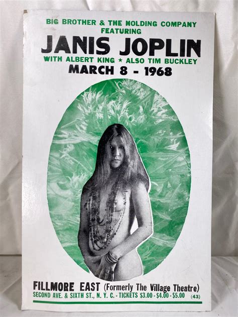 Lot 1968 Janis Joplin Nude NYC Advertising Poster