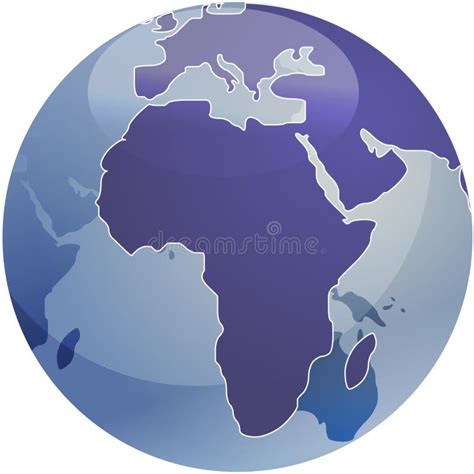 Map Of Africa On Globe Stock Vector Illustration Of Blue 6012368