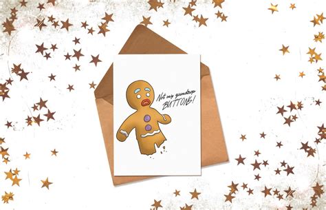 Not My Gumdrop Buttons Christmas Card Funny Shrek Gingy Etsy