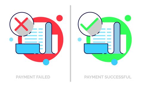 Payment Failed And Payment Successful Flat Design Icon Sign Symbol