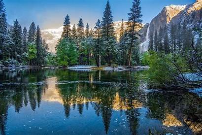 Yosemite National Nature Park Winter Usa States