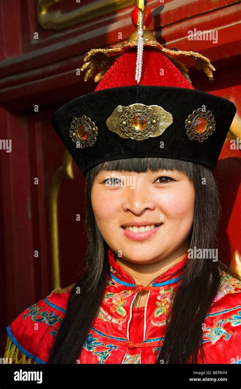 Chinese Woman Wearing Traditional Costume Beijing China Stock Photo Alamy