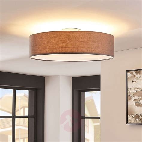Grey LED fabric ceiling light Sebatin | Lights.co.uk