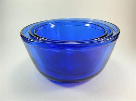 Vintage Anchor Hocking Cobalt Blue Glass Bowls