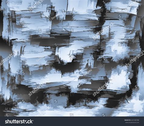 Abstract Brush Strokes Painting On Canvas Stock Illustration 425180788
