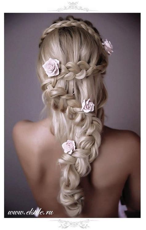 Braid Wedding Hairstyle With Roses Amazing Wedding Hairstyles For