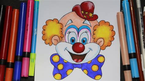 How To Draw Clown Faceclown Face Drawing For Kids Youtube
