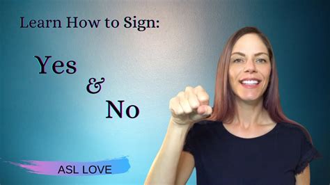 How To Sign Yes And No Asl Youtube