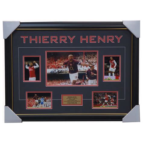 Thierry Henry Arsenal Signed Photo Collage Framed 1653 Ht Framing And Memorabilia