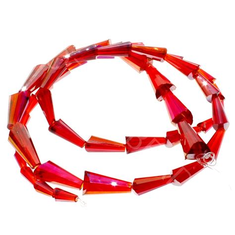 Crystal Tree Cone Beads 3 Sizes Ruby Red