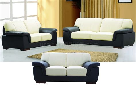 Contemporary Brown And Beige Leather Living Room Set