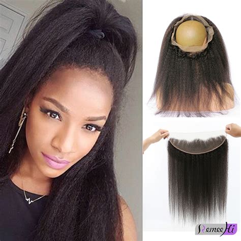 Remeehi Kinky Straight 360 Degree Lace Frontal Closure With 13x4 Inch Free Part Lace Frontal