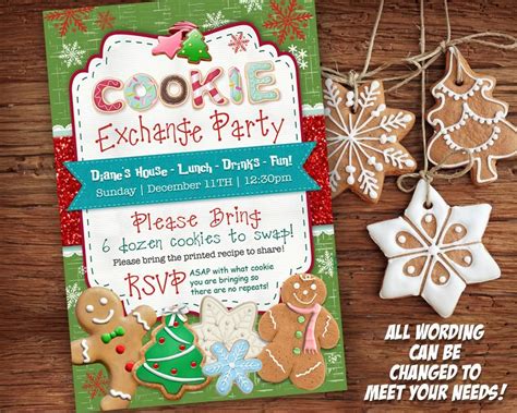 Maybe its because i am a food blogger, maybe its because … Cookie Exchange Invitation Printable - Cookie Swap Invite ...