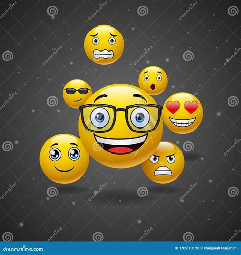 Design Modern Emoji Conceptual Abstract Art Stock Vector Illustration