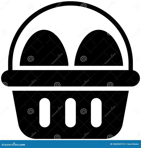 Fruit, Food Basket Silhouette, Glyph Icon Stock Vector - Illustration