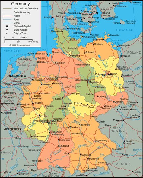 Deutschland oder offiziell die bundesrepublik deutschland ist der einwohnerreichste staat in mitteleuropa, mitgliedsstaat der europäischen union und deutsch: Germany Map and Satellite Image