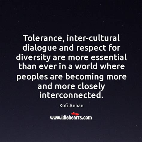 Tolerance Inter Cultural Dialogue And Respect For Diversity Are More