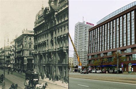 Warsaw Street Before And After Ww2 Reurope