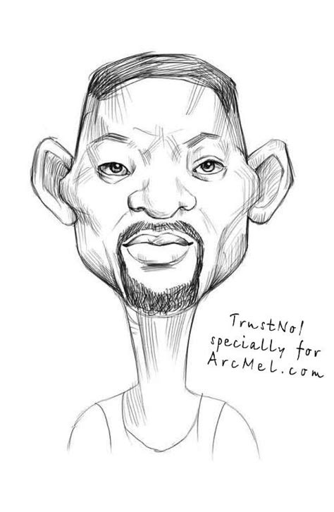 How To Draw The Caricature Of Will Smith Step 5 Caricature Drawing