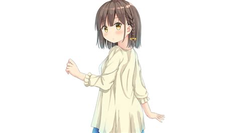 Desktop Wallpaper Cute Anime Girl Looking Back Original Hd Image