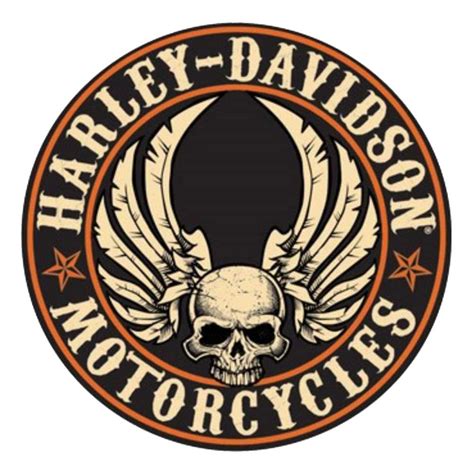 Harley Davidson Long Bar Shield Trademark Logo Round Emblem Small