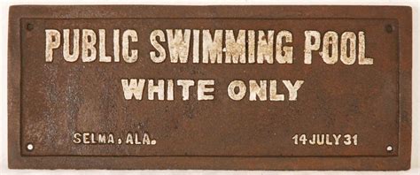 Vintage Segregation Public Swimming Pool Sign