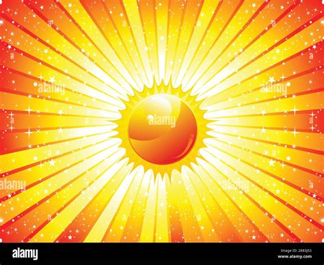 Abstract Sunbeam Background With Sun Vector Illustration Stock Vector