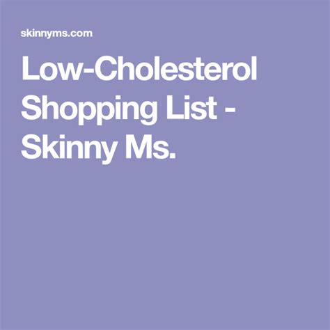 Low Cholesterol Shopping List Low Cholesterol Diet Plan Low
