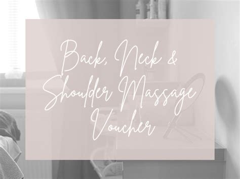 signature back neck and shoulder massage 30mins treatment voucher the beauty rooms