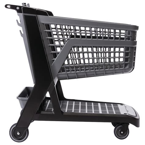 Gray All Plastic Full Size Grocery Shopping Cart