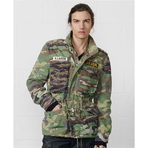 Denim And Supply Ralph Lauren Patched Field Camo Twill Jacket In Green