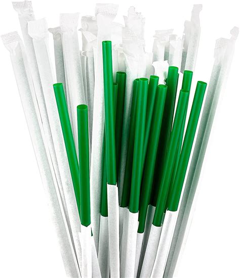 Black Plastic Straws Individually Wrapped 1000 Pack 8 Inch 024 Wide
