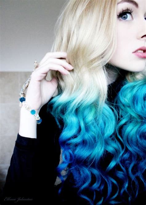 Blue Sapphire Dip Dye Hair Hair Styles Ombre Hair Color