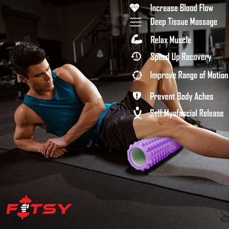 Fitsy Trigger Point Yoga Foam Roller For Deep Tissue Massage Exercise