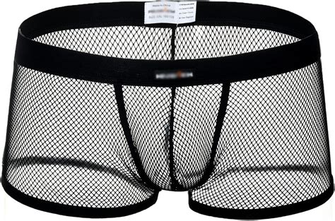 Leories Men S Openwork Mesh Breathable Underwear Lingerie Bodysuit Briefs Xl Black Amazon De