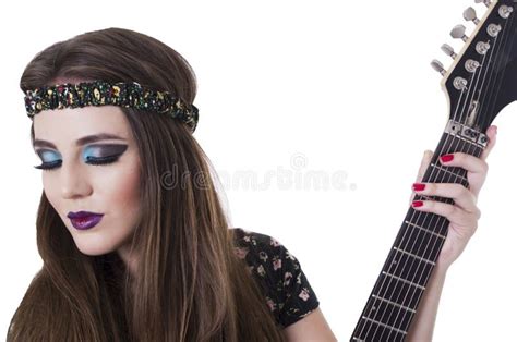 Beautiful Rocker Punk Girl With Colorful Makeup Stock Image Image Of