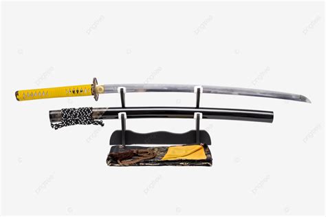 Espada Japonesa En Soporte Marcial PNG Dibujos Arte Samurai Oriental PNG Imagen Para Descarga