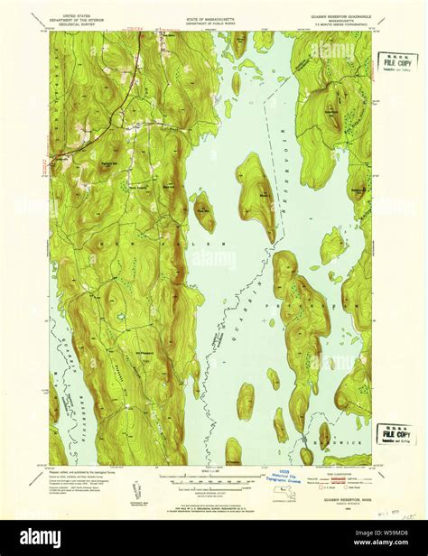 Massachusetts Usgs Historical Topo Map Ma Quabbin Reservoir 352112 1952