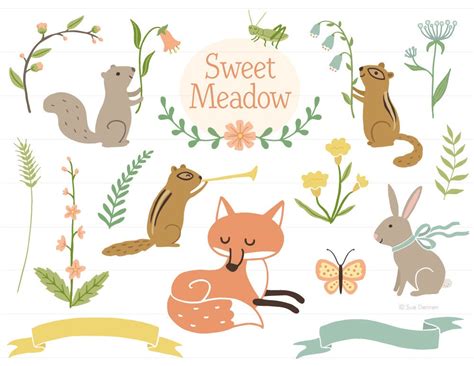 Woodland Clip Art Woodland Clipart Baby Shower Clipart