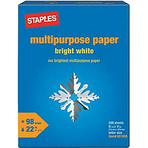 Staples Multipurpose Paper 8 12 X 11 Bright White Ream Walmart