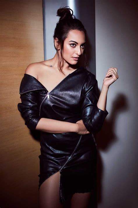 Actress Fantacy Sonakshi Sinha Black Sexy Dress