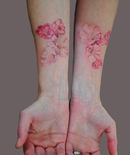 Beautiful Pastel Pink Blossoms Tattoo