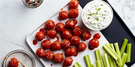 Vegetarian Buffalo Meatballs With Blue Cheese Dip Recipe Epicurious