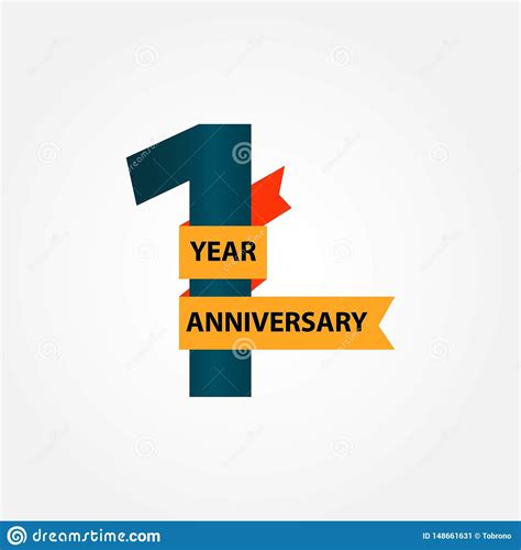 1 Year Anniversary Vector Template Design Illustration Stock Vector